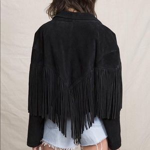 Suede fringe jacket